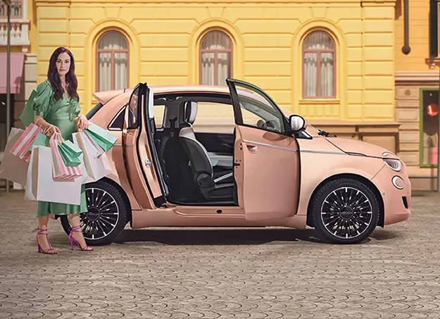 Vue extérieur Fiat 500e portière